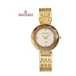 Relógio Feminino De Luxo Fino Strass Baosaili Banhado Coroa De Ouro AEWL155