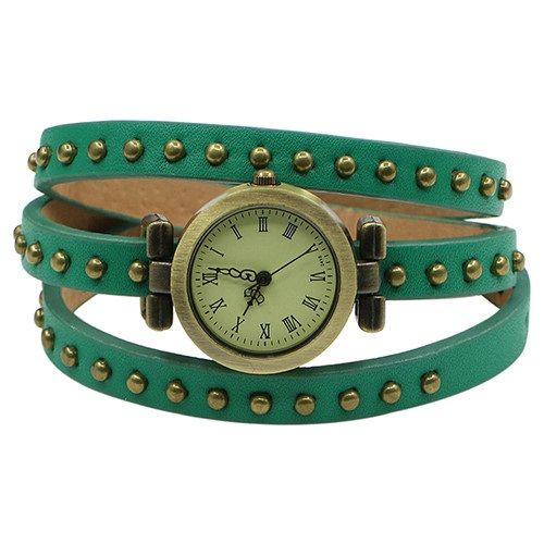 Relógio Feminino de Pulso Jq Genuíno Pulseira Couro - Verde