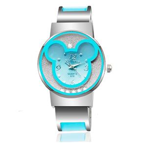 Relógio Feminino de Pulso Pulseira Azul Mickey Mouse Disney