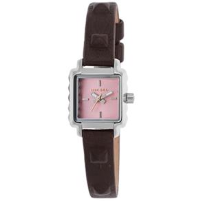 Relógio Feminino Diesel Ursula Dark Brown Genuine Leather Pink Dial - Modelo Diesel-Dz5479