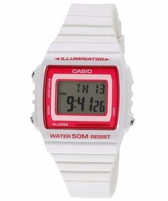 Relógio Feminino Digital Branco com Rosa Casio W-215h-7a2vdf