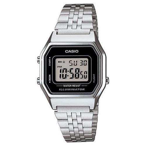 Relógio Feminino Digital Casio Vintage La680wa-1Df - Prata