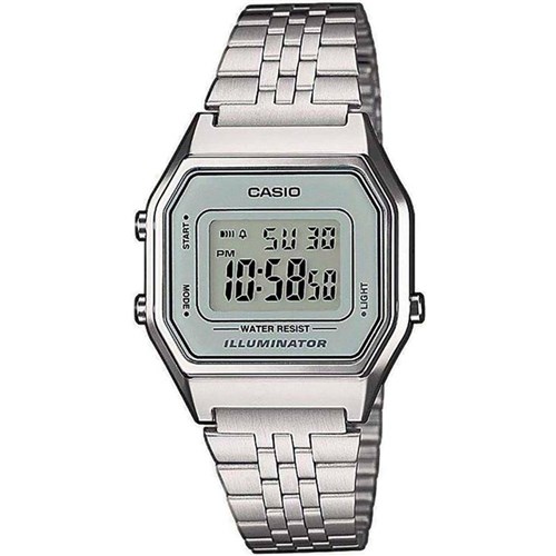 Relógio Feminino Digital Casio Vintage La680wa-7Df Prata