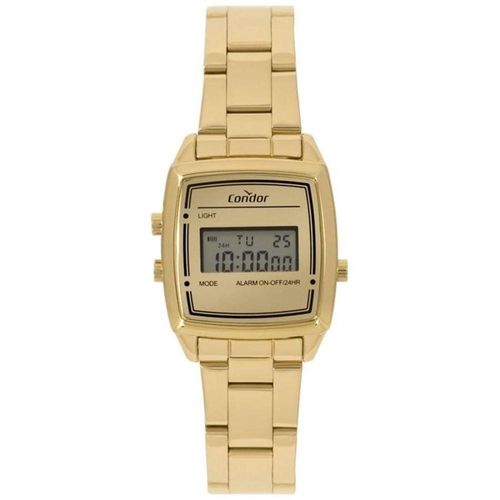 Relogio Feminino Digital Dourado Quadrado Condor Cojh512ac/4