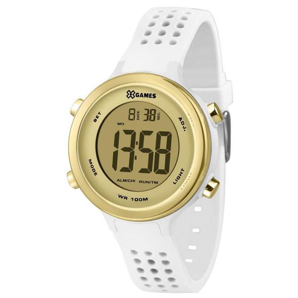 Relógio Feminino Digital Esportivo Branco e Dourado X-Games