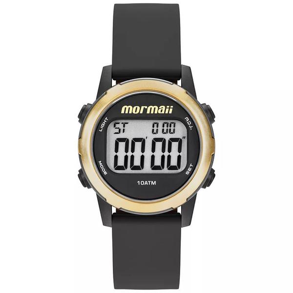 Relogio Feminino Digital Esportivo Preto com Dourado Mormaii