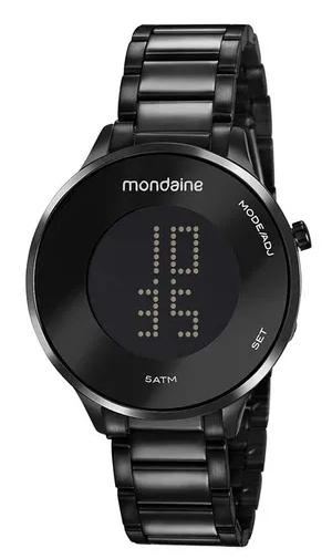 Relógio Feminino Digital LCD Preto Mondaine 53786LPMVPE3