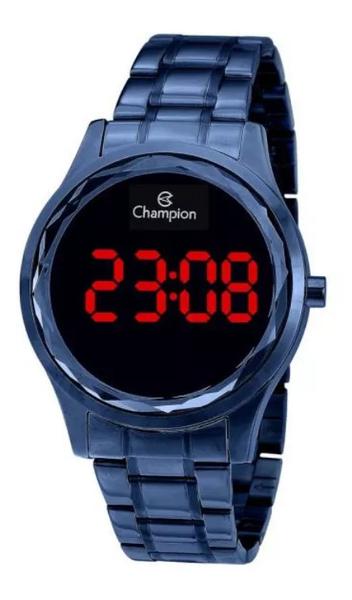 Relogio Feminino Digital Led Vermelho Azul Champion Original+nf