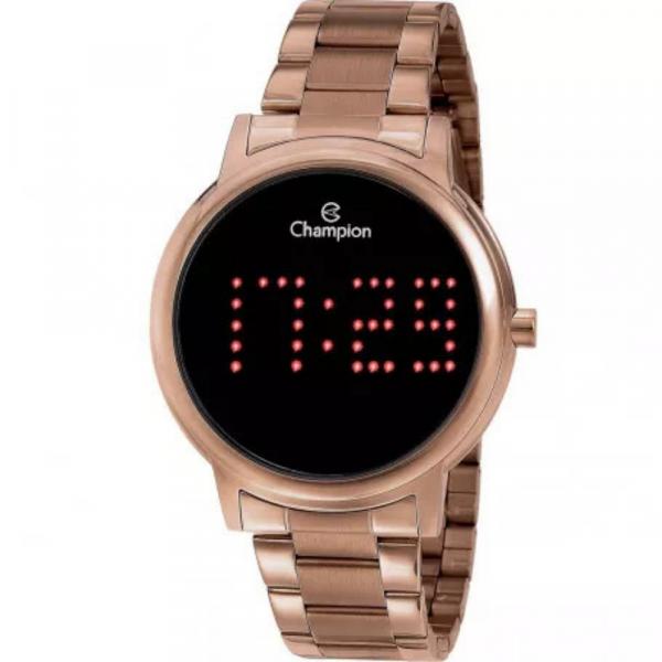 Relogio Feminino Digital LED Vermelho Marrom Chocolate Champion + NF