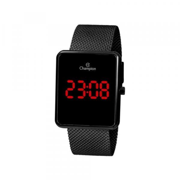 Relogio Feminino Digital Led Vermelho Preto Champion Original+NF