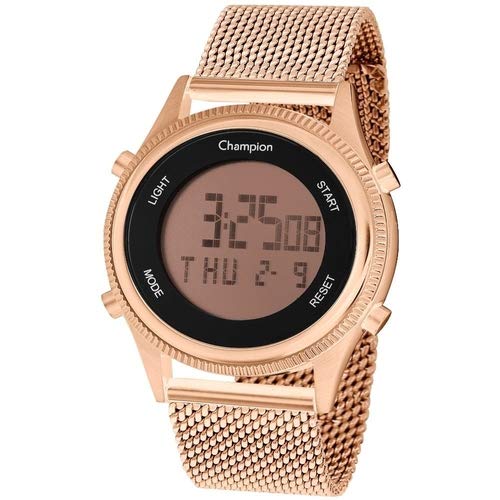 Relogio Feminino Digital Rosa Rose Gold Champion Original