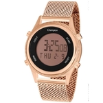 Relogio Feminino Digital Rosa Rose Gold Champion Original