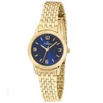 Relógio Feminino Dourado Azul Aço Champion CH26775A
