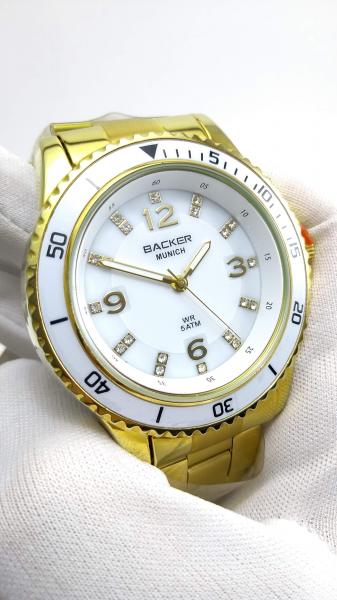 Relógio Feminino Dourado Backer Munich 34160026 BR