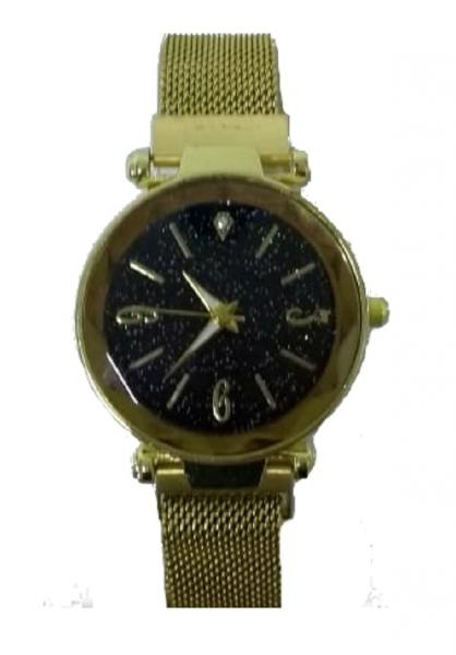 Relógio Feminino Dourado Brilhante Pulseira Imã Blogueiras - Rx