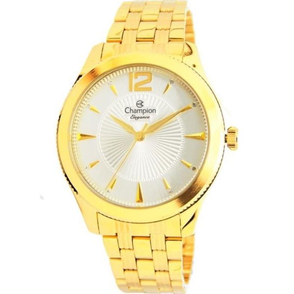 Relogio Feminino Dourado Champion Analógico Pedras Cn25672h