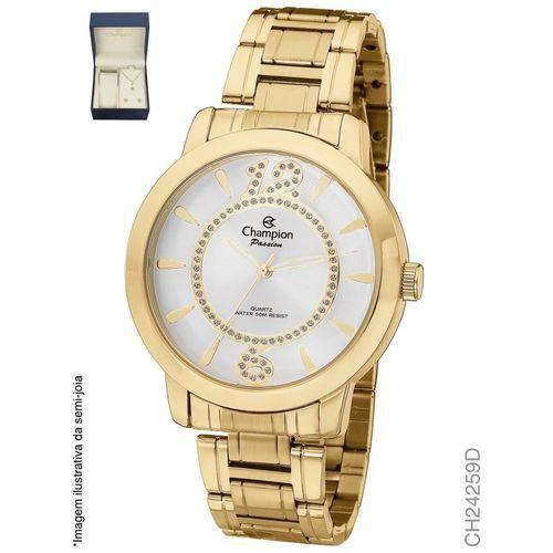 Relógio Feminino Dourado Champion Ch24259D + Kit Bijuteria