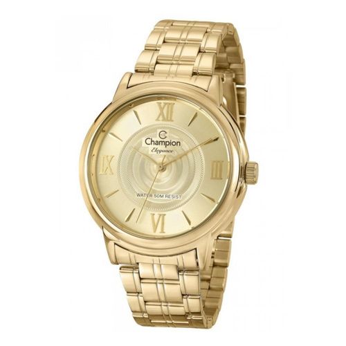 Relogio Feminino Dourado Champion Elegance CN27278G