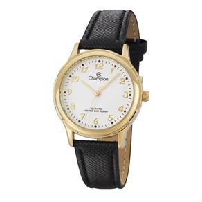 Relogio Feminino Dourado Champion Pequeno Pulseira de Couro