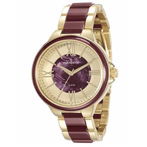 Relógio Feminino Dourado com Bordô Mondaine 76564LPMVDE6