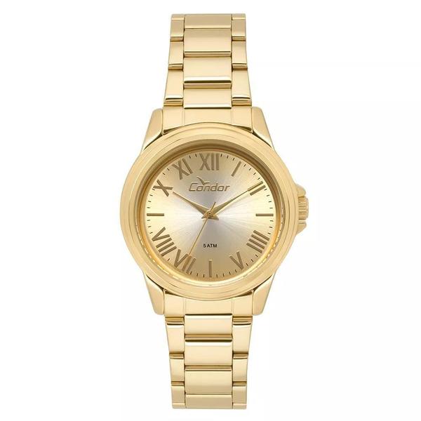 Relogio Feminino Dourado com Numeros Romanos CO2039BC/4D - Condor