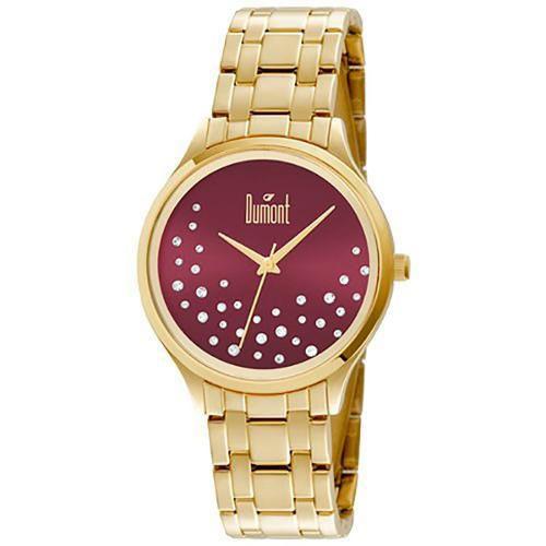 Relogio Feminino Dourado com Strass Dumont DU2036LST/4N