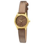 Relogio Feminino Dourado Condor Couro Marrom Pequeno Co2035k