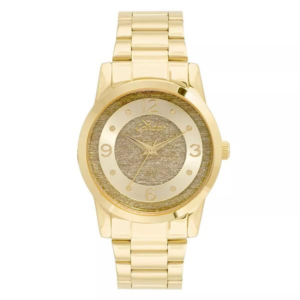 Relógio Feminino Dourado Condor Fundo Glitter CO2039AN-4D