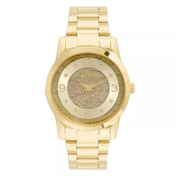 Relogio Feminino Dourado Condor Fundo Glitter CO2039AN-4D