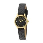 Relogio Feminino Dourado Condor Pulseira Couro Preto Co2036k