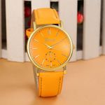 Relógio Feminino Dourado de Pulso Geneva Luxo Laranja