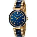 Relógio Feminino Dourado e Seculus Fundo Azul Original + NF