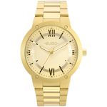 Relogio Feminino Dourado Euro Fundo de Vidro Números Romanos