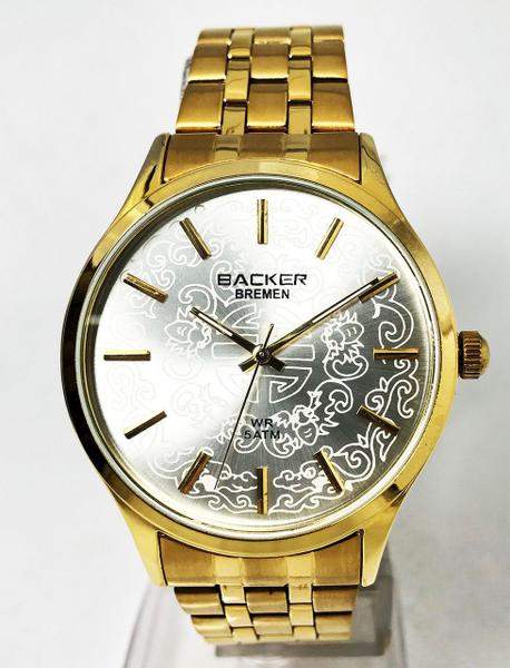 Relógio Feminino Dourado Fashion Backer Bremen 3397145F NF