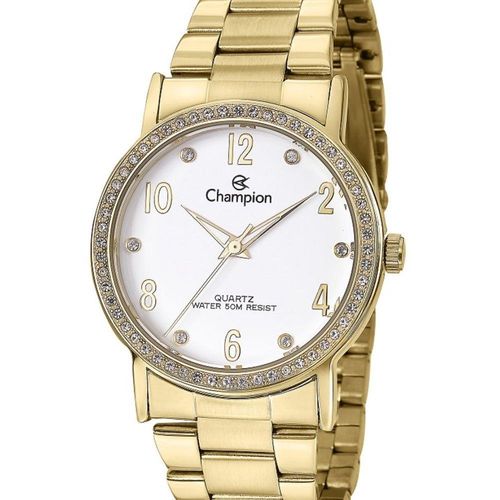 Relogio Feminino Dourado Fashion Champion Analógico Cn29016h