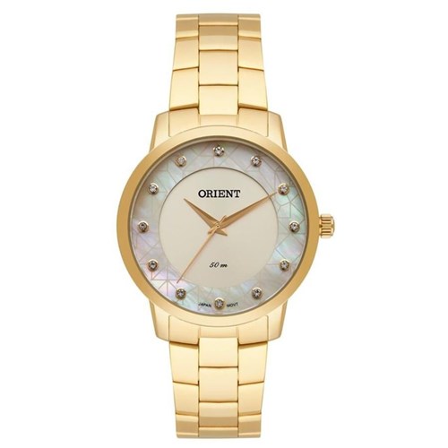 Relógio Feminino Dourado Fashion Orient Fgss0112 C1kx Madrepérola