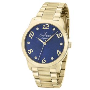 Relogio Feminino Dourado Fundo Azul Champion - CN26108A