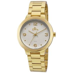 Relogio Feminino Dourado Fundo Branco - AL2035FGK/4K Allora