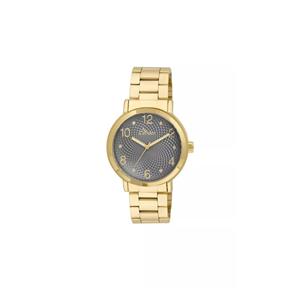 Relogio Feminino Dourado Fundo Cinza Condor