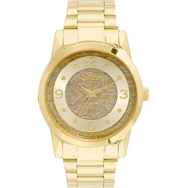 Relógio Feminino Dourado Fundo Glitter Condor CO2039AN/4D