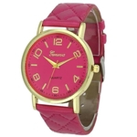 Relógio Feminino Dourado Geneva Matelassê Pink