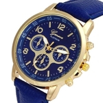 Relógio Feminino Dourado Geneva Números Azul