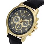 Relógio Feminino Dourado Geneva Números Preto