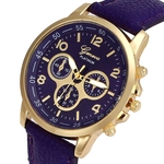 Relógio Feminino Dourado Geneva Números Roxo