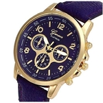 Relógio Feminino Dourado Geneva Números Roxo