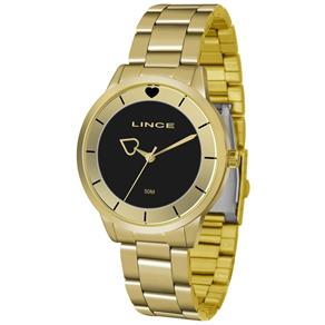 Relogio Feminino Dourado Lince com Coração LRG4572L P1KX