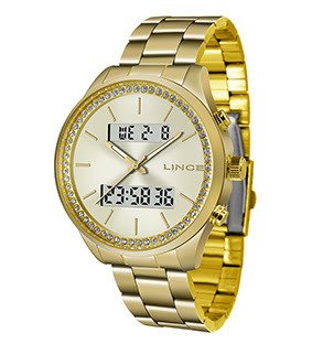 Relógio Feminino Dourado Lince Lag4591L C1Kx