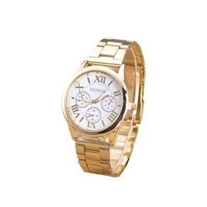 Relógio Feminino Dourado Luxo Casual Geneva Elegante