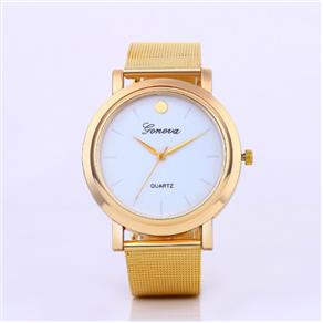 Relógio Feminino Dourado Luxo Clássico Geneva Elegante