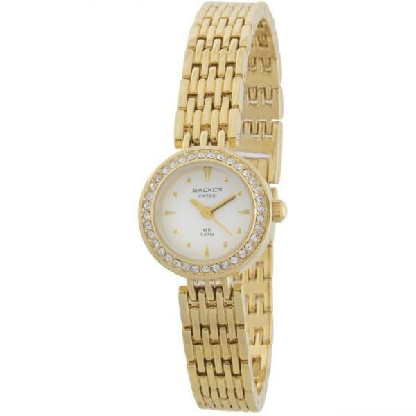 Relógio Feminino Dourado Mini Vintage Backer 3442147F BR